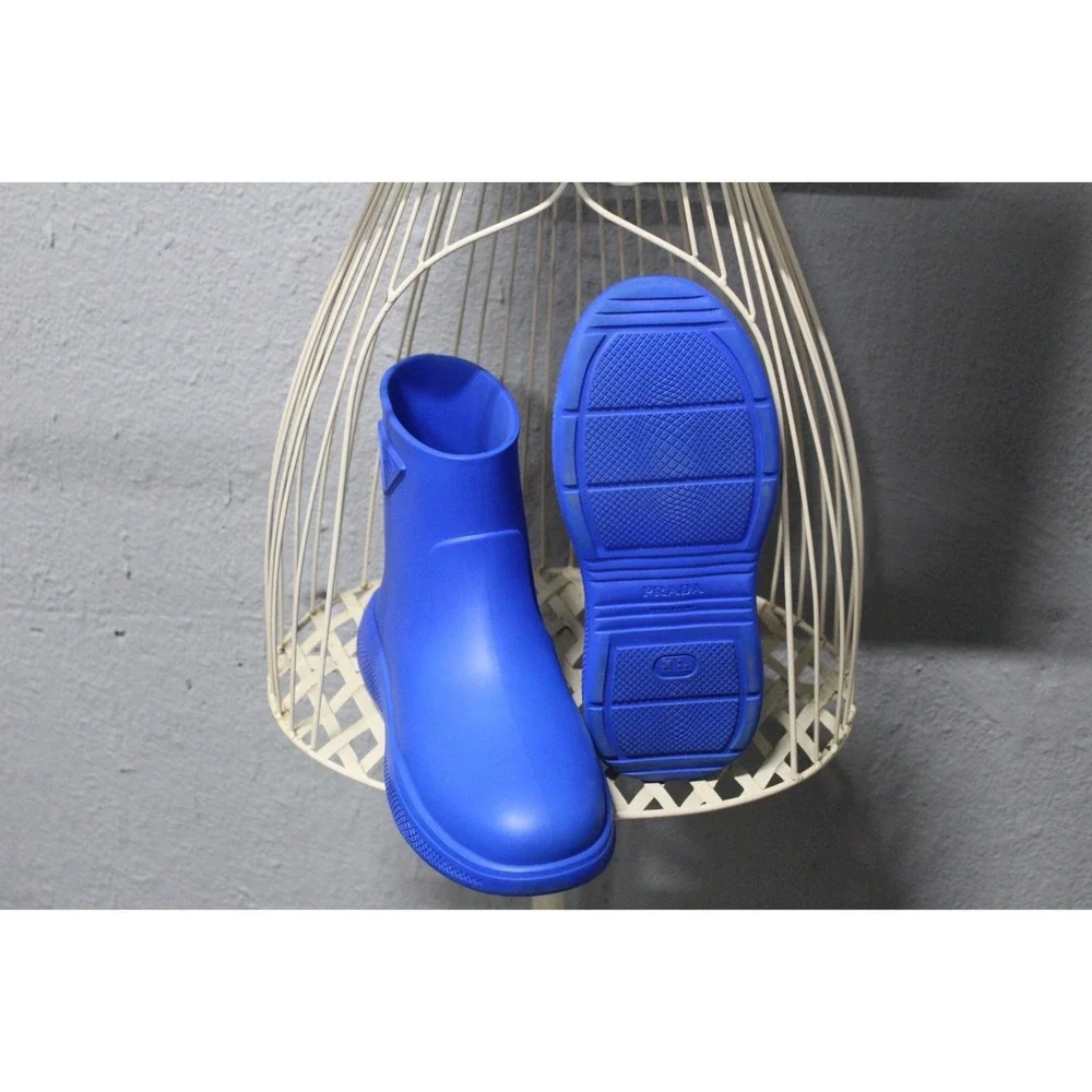 Prada Blue Rubber Rain Boots – EU 44 Designer Waterproof Booties